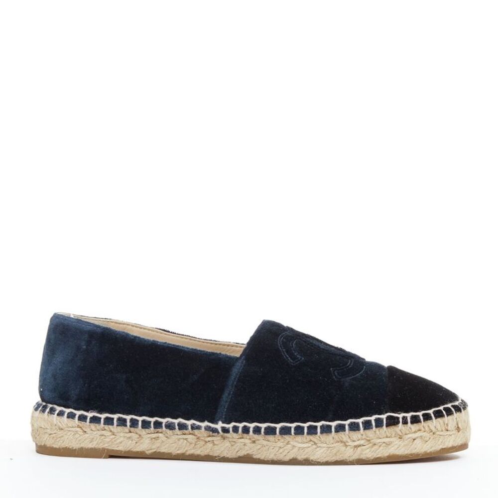 Chanel Velvet Espadrille Shoes